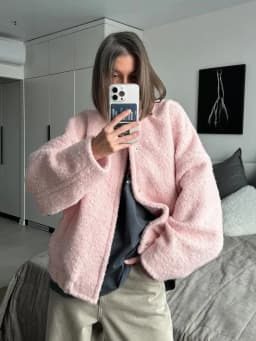 Bornladies Women's Short Fur Jacket Autumn Winter Thick Loose Casual Chic Cardigan Female Warm Fashion Solid Color Short Coat
