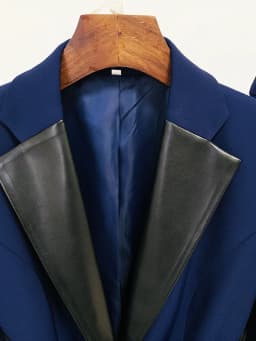 HIGH STREET Newest 2026 S/S Runway Designer Suit Set Women's Leather Collar Belted Blazer Pencil Pants Set 2pcs