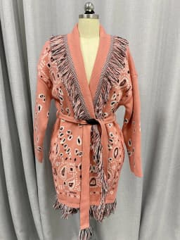 WQJGR High Quality Jacquard Cardigan Sweater Women Wool Cashmere Kniited Tassel Loose Full Sleeve Fashion Autumn Winter