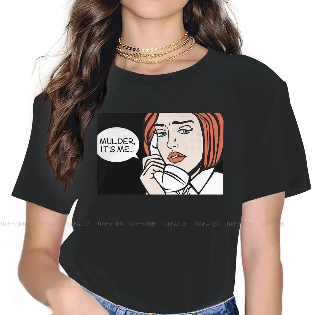 Roy Lichtenstein Pop Art Comics Women T Shirt Mulder its Me Female Tops Harajuku Funny Tees Ladies 5XL Cotton Tshirt