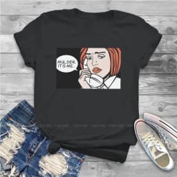 Roy Lichtenstein Pop Art Comics Women T Shirt Mulder its Me Female Tops Harajuku Funny Tees Ladies 5XL Cotton Tshirt