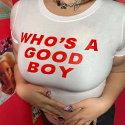 Letter Print Who's A Good Boy Crop Top T-Shirt Casual Crew Neck Short Sleeve Women's Clothing 2000s Grunge Aesthetic Y2k Clothes
