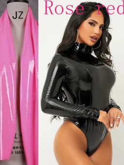 High Neck Faux Latex Bodysuit Long Sleeve Women Sexy Bodycon PVC Jumpsuits Ladies Stretchy PU Leather Rompers Clubwear Custom