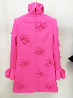 HIGH STREET Newest 2026 Designer Fashion Women's Flare Sleeve Stunning 3D Flowers Appliques Dress