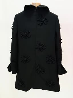 HIGH STREET Newest 2026 Designer Fashion Women's Flare Sleeve Stunning 3D Flowers Appliques Dress
