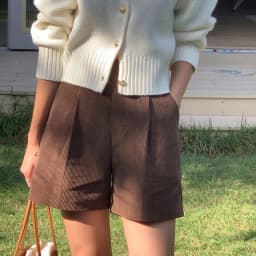 97% Cotton Corduroy High Waisted Shorts Soft Chic Elegant Womens Shorts All Match Sweatshorts Femme