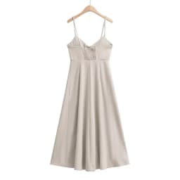 Linen Dress Women Strapless V Neck Solid High Quality Midi Vintage Chic And Elegant Y2k Sundress Women's Dresses