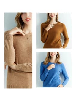 Knitwears Wool Sweaters 100% Merino Wool Knitted Cashmere Sweater Women Spring O-Neck Knit Pullovers Jumpers Clothing Top Female