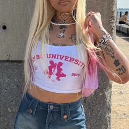 Y2k Harajuku Punk Graphics Sleeveless Sexy Crop Top Women's Clothing 2023 Vintage Letter Print Baby Tee Streetwear Women T-shirt