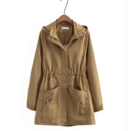 Women Trench Coat 2026 New Solid Mid Long Hooded Windbreaker Middle Aged Mothers Clothes Large Size 5XL 6XL 7XL Female Outerwear
