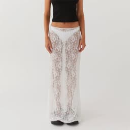 Y2K White Fairycore Boho Floral Lace Maxi Skirts Womens Sheer Low Waist Vintage Long Skirts 2024 Summer Harajuku Holiday Outfits