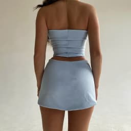 Hugcitar-Top Corto De Tubo Con Pliegues Sin Mangas Conjunto De 2 Piezas A Juego Ropa De Calle De Moda De Verano Ropa De Playa