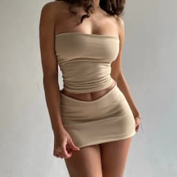 Hugcitar-Top Corto De Tubo Con Pliegues Sin Mangas Conjunto De 2 Piezas A Juego Ropa De Calle De Moda De Verano Ropa De Playa