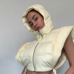 Women tie up hollow out side sexy hooded vest parkas for winter spring sleeveless jacket out coats