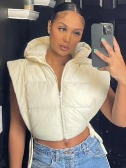 Women tie up hollow out side sexy hooded vest parkas for winter spring sleeveless jacket out coats