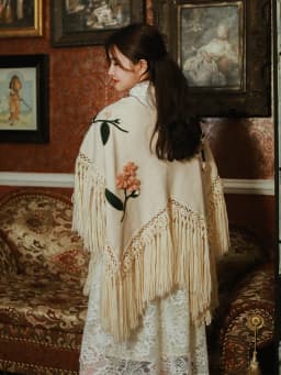 TIYIHAILEY-Hand Made Cloak Coat for Women, Loose Outerwear, Lace Up Tassels, National Sweaters, New Fashion, Spring and Autumn