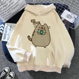 2020 Funny The Cat Hoodie Women Fashion Kawaii Korean Harajuku Sweatshirt Female 90s Cartoon Clothes Female Hood Oversized Girls