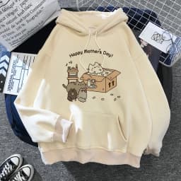 2020 Funny The Cat Hoodie Women Fashion Kawaii Korean Harajuku Sweatshirt Female 90s Cartoon Clothes Female Hood Oversized Girls