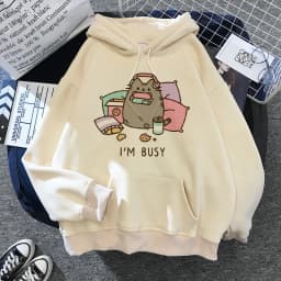 2020 Funny The Cat Hoodie Women Fashion Kawaii Korean Harajuku Sweatshirt Female 90s Cartoon Clothes Female Hood Oversized Girls