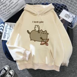 2020 Funny The Cat Hoodie Women Fashion Kawaii Korean Harajuku Sweatshirt Female 90s Cartoon Clothes Female Hood Oversized Girls