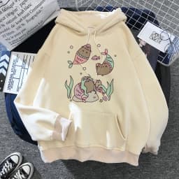 2020 Funny The Cat Hoodie Women Fashion Kawaii Korean Harajuku Sweatshirt Female 90s Cartoon Clothes Female Hood Oversized Girls