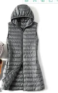 4XL Autumn Winter Women Ultra Light White Duck Down Vest Jacket Long Hooded Down Waistcoat Coat Ladies Slim Warm Puffer Parkas