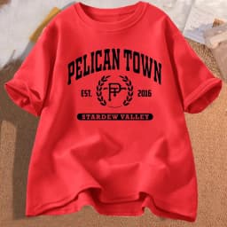 Pelican Town T-Shirt Stardew Valley Tee Women Print T Shirt Top Women Aesthetic Clothing T-shirts Cotton Short Sleeve Female Tee