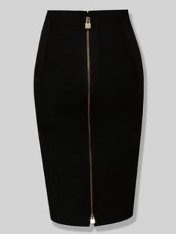 16 Colors Women Sexy Zipper Black Red Pink Bandage Skirt XL XXL Elastic Bodycon Summer Pencil Skirt 58cm