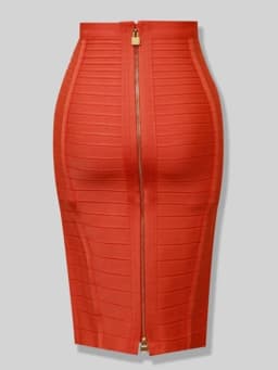 16 Colors Women Sexy Zipper Black Red Pink Bandage Skirt XL XXL Elastic Bodycon Summer Pencil Skirt 58cm