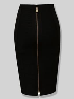 16 Colors Women Sexy Zipper Black Red Pink Bandage Skirt XL XXL Elastic Bodycon Summer Pencil Skirt 58cm