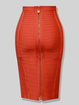 16 Colors Women Sexy Zipper Black Red Pink Bandage Skirt XL XXL Elastic Bodycon Summer Pencil Skirt 58cm