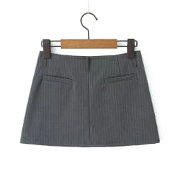 YENKYE Y2K Cool Girl Striped Pencil Mini Skirt Vintage High Waist Sexy Women Black Gray Summer Skirts