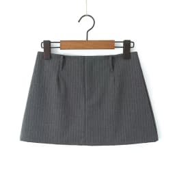 YENKYE Y2K Cool Girl Striped Pencil Mini Skirt Vintage High Waist Sexy Women Black Gray Summer Skirts