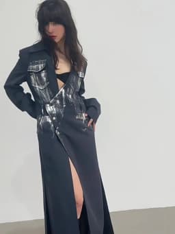 Women Irregular Long Blazer New V-neck Long Sleeve Loose Jacket Fashion Tide Spring Autumn 2023