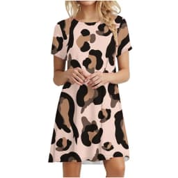 3D Daisy Print Dresses For Summer Plant Flowers Short Sleeve Dress Fashion O-Neck Loose Dress Oversized Women Casual Clothing