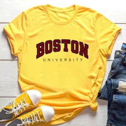 Boston University T Shirt Boston Graphic T Shirts Varsity College University Tshirts Ivy League Shirts Unisex Short Sleeves Tops