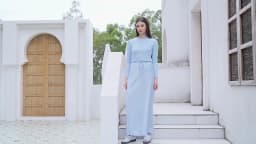 AP SS25 Women Ribbed Shirt V-neck Long Sleeve Top High Quality Satin Skirt Five Color
