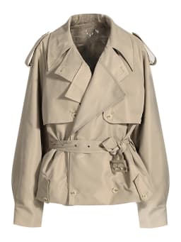 FANAN Fashion Women Cotton Trench Coat Lapel Raglan Sleeve Double Breasted Solid Color Short Windbreaker Autumn 2025 New