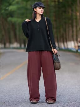 Amax luluE 2025 Japanese Fashion Tops Womens Loose Casual V Neck T-shirts Ladies Classic Vintage Design Harajuku Cotton Clothing