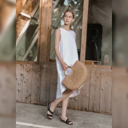 100% Linen Summer Vest Dress Women's 2026 Spring New Asymmetric Hem Chic Sleeveless Linen Dresses Female Vestidos