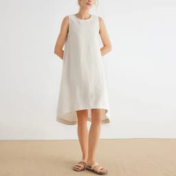 100% Linen Summer Vest Dress Women's 2026 Spring New Asymmetric Hem Chic Sleeveless Linen Dresses Female Vestidos