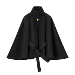 YENKYE Stand Collar Flare Sleeve Elegant Woolen Coat Women Single Button With Belt Autumn Winter Short Outerwear Lady Outfits