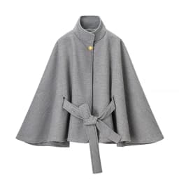 YENKYE Stand Collar Flare Sleeve Elegant Woolen Coat Women Single Button With Belt Autumn Winter Short Outerwear Lady Outfits