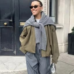 Talenza Women's Suede Jacket Vintage Brown Casual Oversized Collared Zip-Up New Autumn Streetwear Commuter Female Suede Outwear