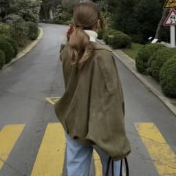 Talenza Women's Suede Jacket Vintage Brown Casual Oversized Collared Zip-Up New Autumn Streetwear Commuter Female Suede Outwear