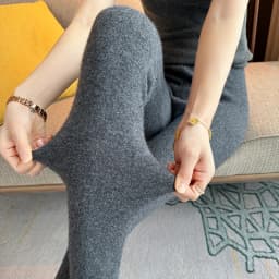100% Cashmere Knitted Leggings Women Ins High Waist Casual Wool Korean Trousers Solid Thicken Elasticity Ankle-Length Pants HOT