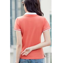 Green pure cotton polo shirt short sleeved T-shirt women's summer new item contrasting color lapel slim fit plus size sports top