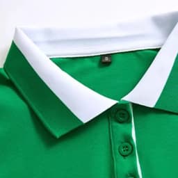 Green pure cotton polo shirt short sleeved T-shirt women's summer new item contrasting color lapel slim fit plus size sports top