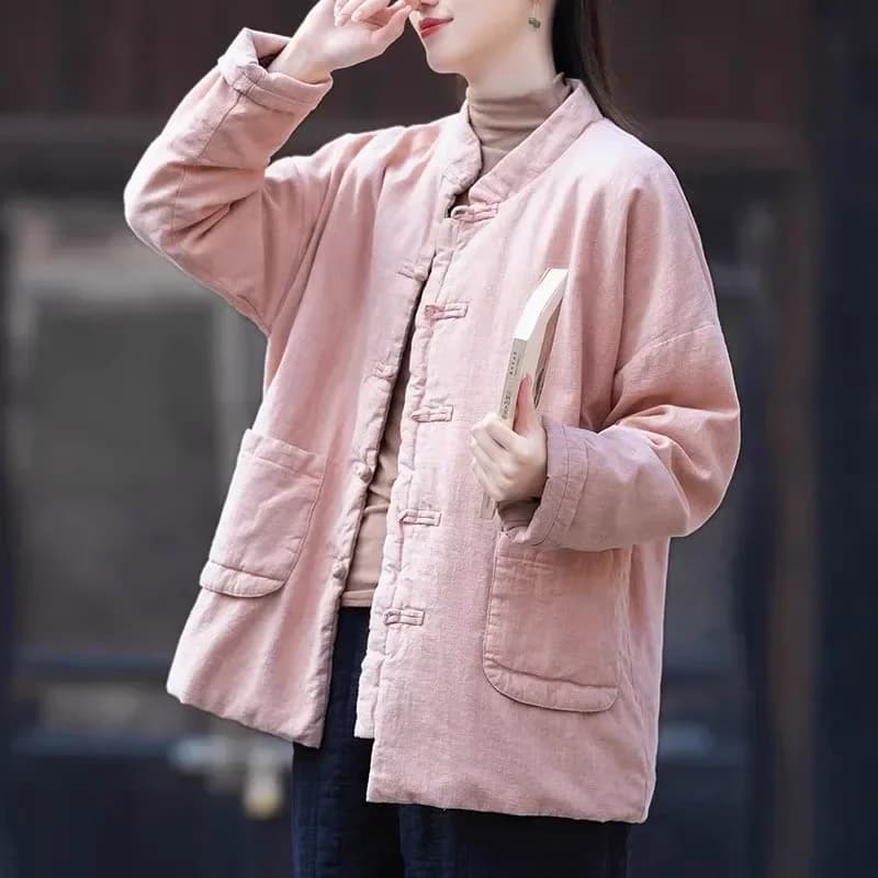 Fashion Jackets Winter Coat Women Cotton Solid Woman Coats Literary Warm Womens Jacket Casual Women's Clothing