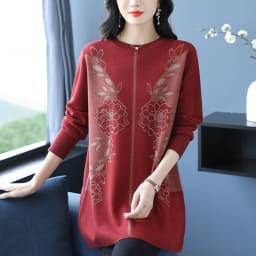New Temperament Mother Dress Autumn Winter Slim Mid-Length Sweater Dress Middle Aged Women's Elegant Knitted Dress Vestidos 6XL